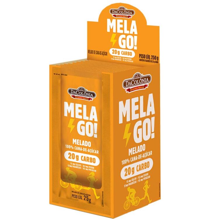 Mela Go! Melado em Sachê. Energia Natural.